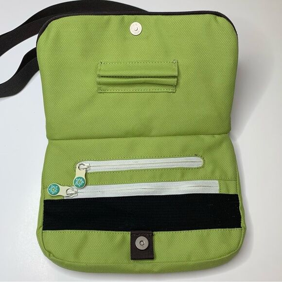 Sherpani green and brown zoom crossbody bag with multi pockets - Picture 4 of 9